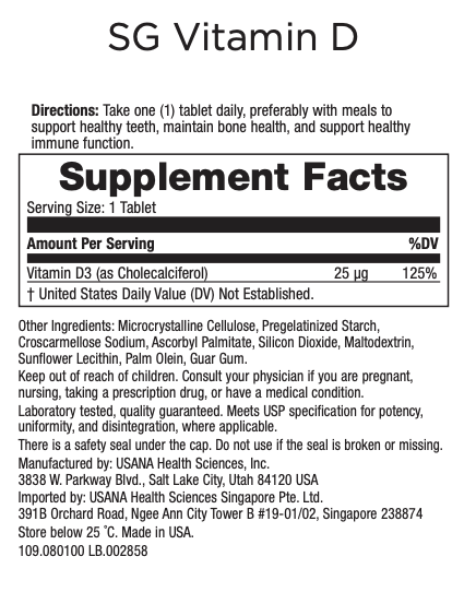 USANA Singapore Vitamin D Supplement Facts